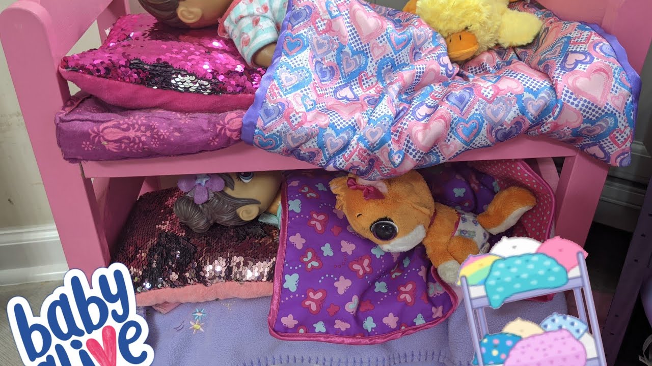 BABY ALIVE Bunk Bed Organization. Fun Baby Alive video! Cute pink and