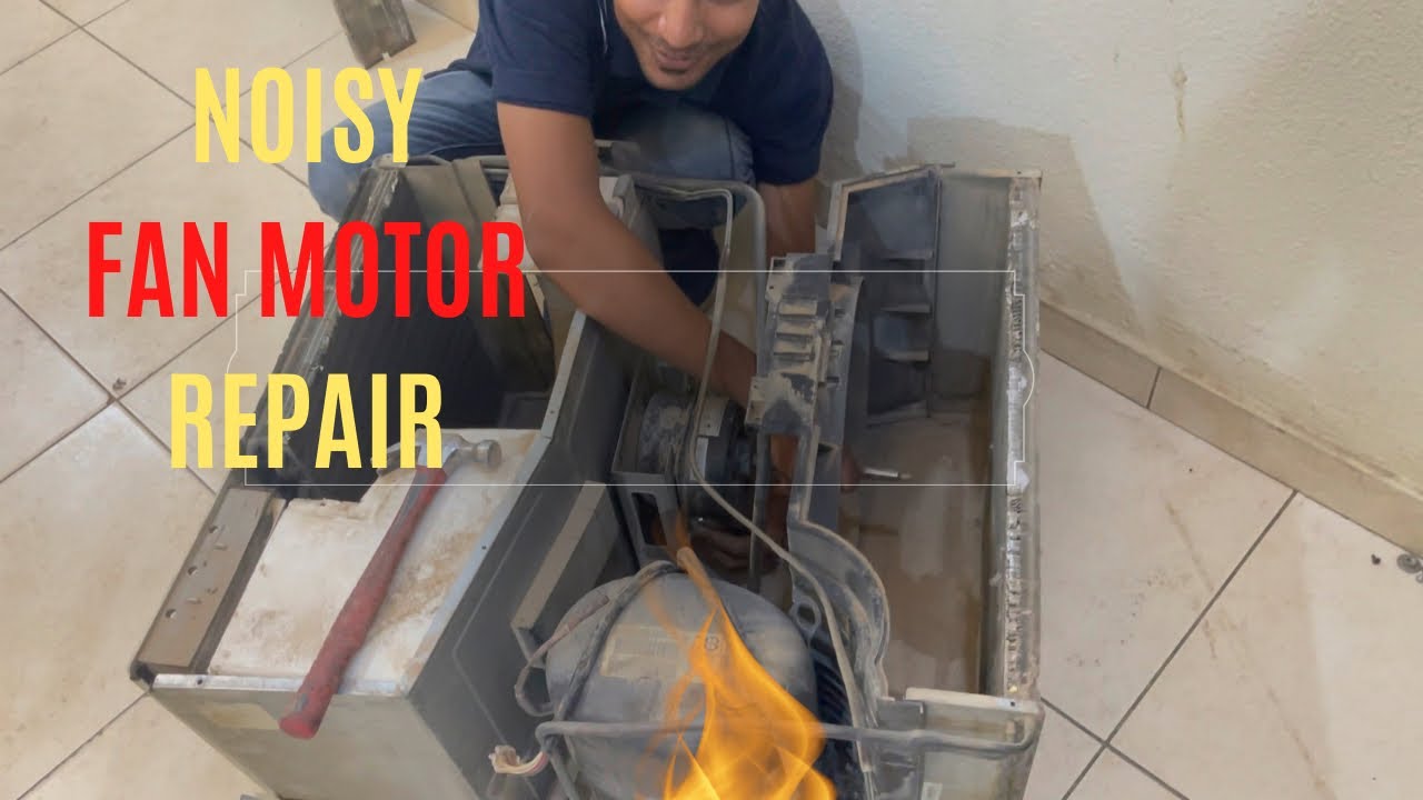 Window air conditioning noisy changed bearing 6201 fan motor YouTube