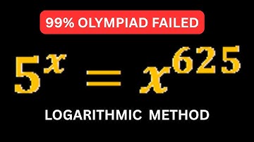 🚀Only 1% Can Solve This: 5^x=625^x | Olympiad-Level Problem Explained with Logarithms🧠