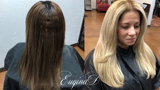 Brown to Blonde and Microlink extension sewin