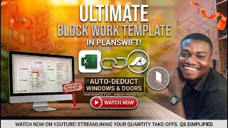 Ultimate Block Work Template in PlanSwift || Auto Deduct Windows and Doors Guide