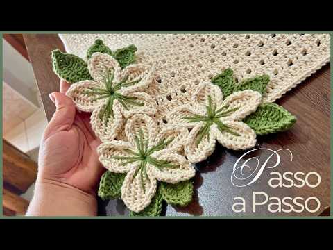 Crocheted Sakura Flower for a Simple and Delicate Appliqué, for a Table Runner or Crocheted Rug.
