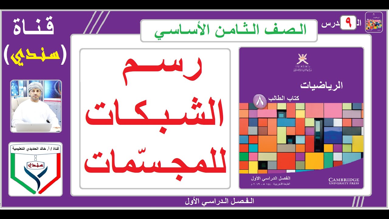 الصف الثامن - الرياضيات - الفصل الأول - ( 9 ) -  رسم الشبكات للمجسمات