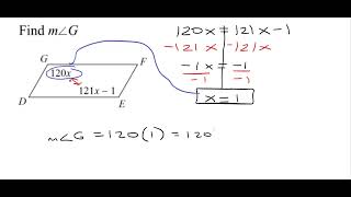 IM2 Properties of Parallelogram Angles #4, 5, 8 Answers