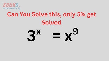 Can You Solve This? | 3^x = x^9 | Math Olympiad Exponential Problem