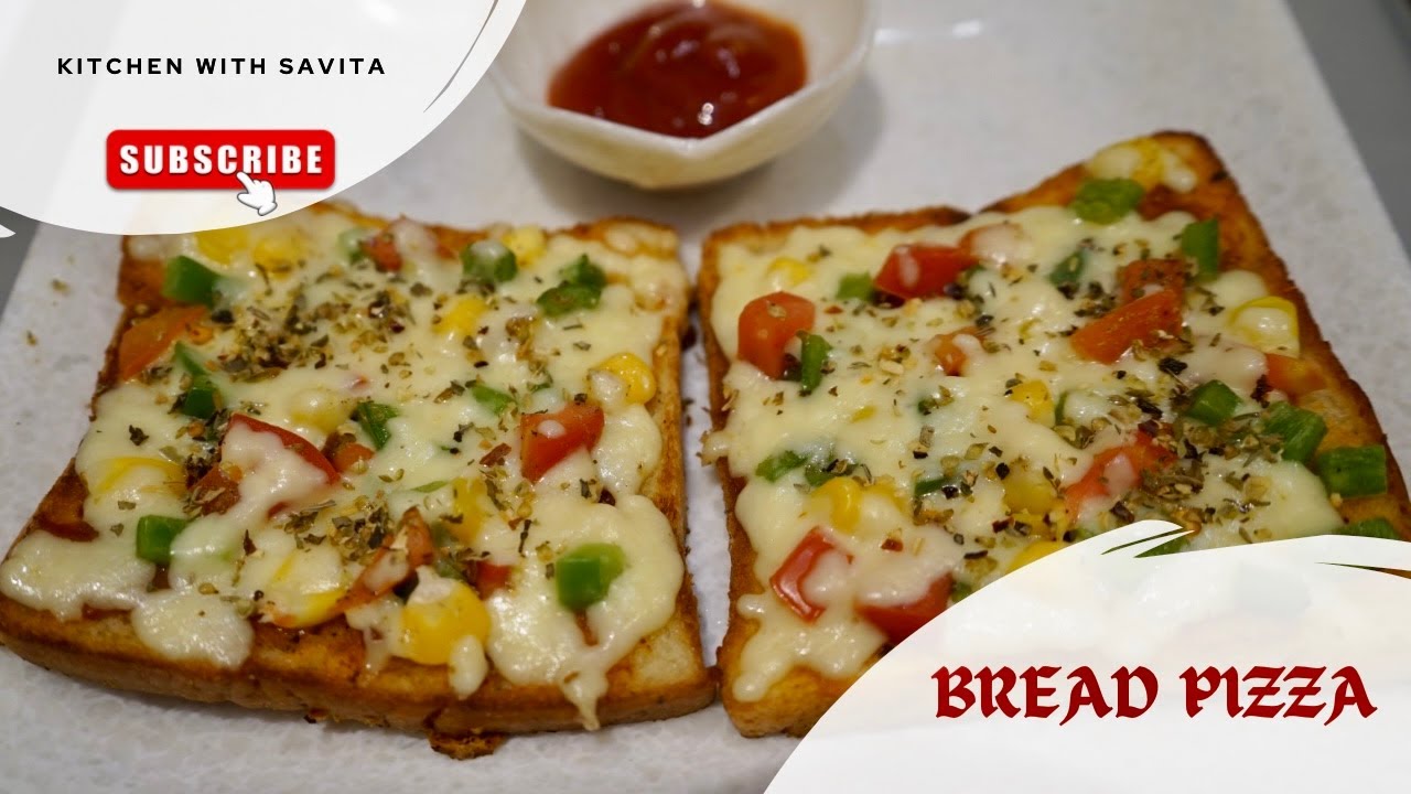 BREAD PIZZA RECIPE | QUICK & EASY BREAD PIZZA | HOMEMADE BREAD PIZZA | KITCHEN WITH SAVITA