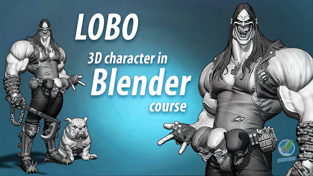 Lobo - 3D character in Blender course promo