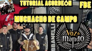 Muchacho de Campo - Voz de Mando ¡TUTORIAL ACORDEÓN! 🪗SÚPER FÁCIL🤯