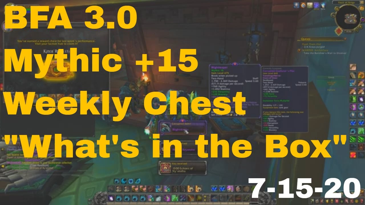World of Warcraft BFA 3.0 Weekly Mythic Chest, 7 1520 YouTube