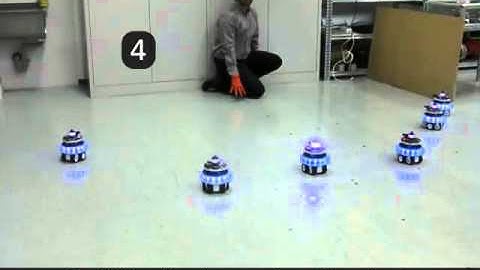 A Mobile Robot Swarm Counting Fingers in Hand Gestures