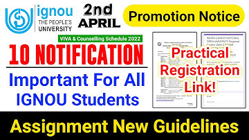 Assignment New Guidelines for June 2022 Examination | Promotion Notice | Practical Registration Link