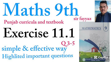 Maths class 9th | exercise 11.1 | Q 3-5  | ex 11.1 | mathematics 9 | 9th | unit 11