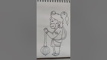Quick simple and easy drawing of lord Hanuman face/ Hanumanji drawing for beginners/ Bajrangbali