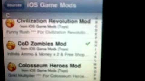 how to mod cod zombies on a ipod touch