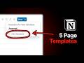 5 Free Notion Page Templates You Can Use TODAY