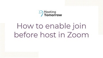 How to enable "join before host" in Zoom