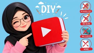 DIY cute mini Youtube phone notebook / no glue no tape craft / easy paper craft /cute art stationery