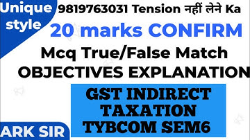 2025 GST TYBCOM Sem6| Indirect Taxation sem 6| ty bms|Mcom nep  MUMBAI UNIVERSITY| Mcq 20marks