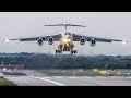 ILYUSHIN IL-76 using almost the full Runway for DEPARTURE + Sunrise LANDING (4K)