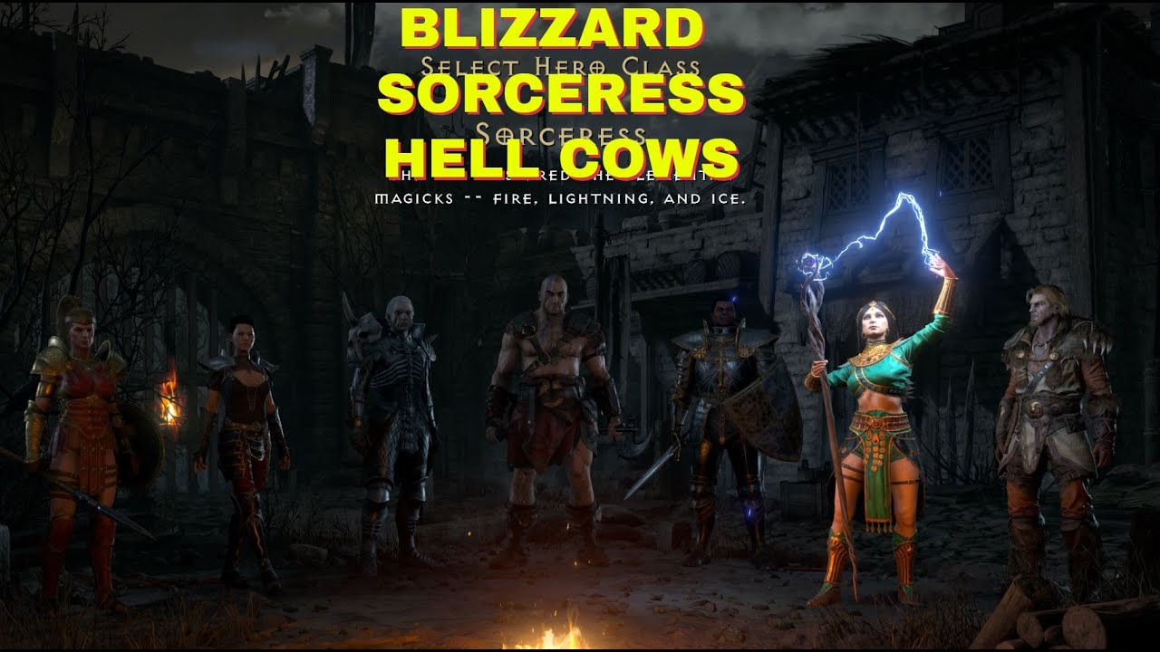 Diablo 2 Resurrected (Hell Farming COWS) Blizzard sorceress starting