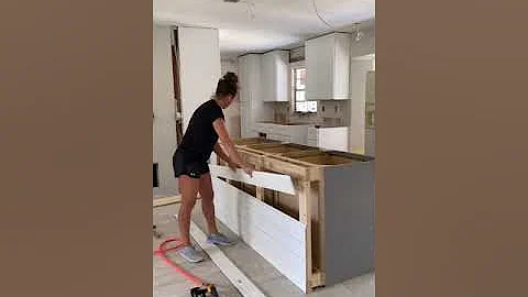 Easy DIY Kitchen Island! How to make your own easy, inexpensive Kitchen Island from cabinets! Tiktok