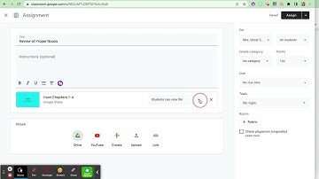 Google Classroom Creating an Assignment