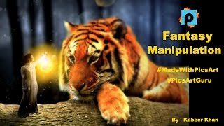 PicsArt Tutorial : Big Tiger Fantasy PicsArt Photo Manipulation (Manipulation Tutorial #4) screenshot 2