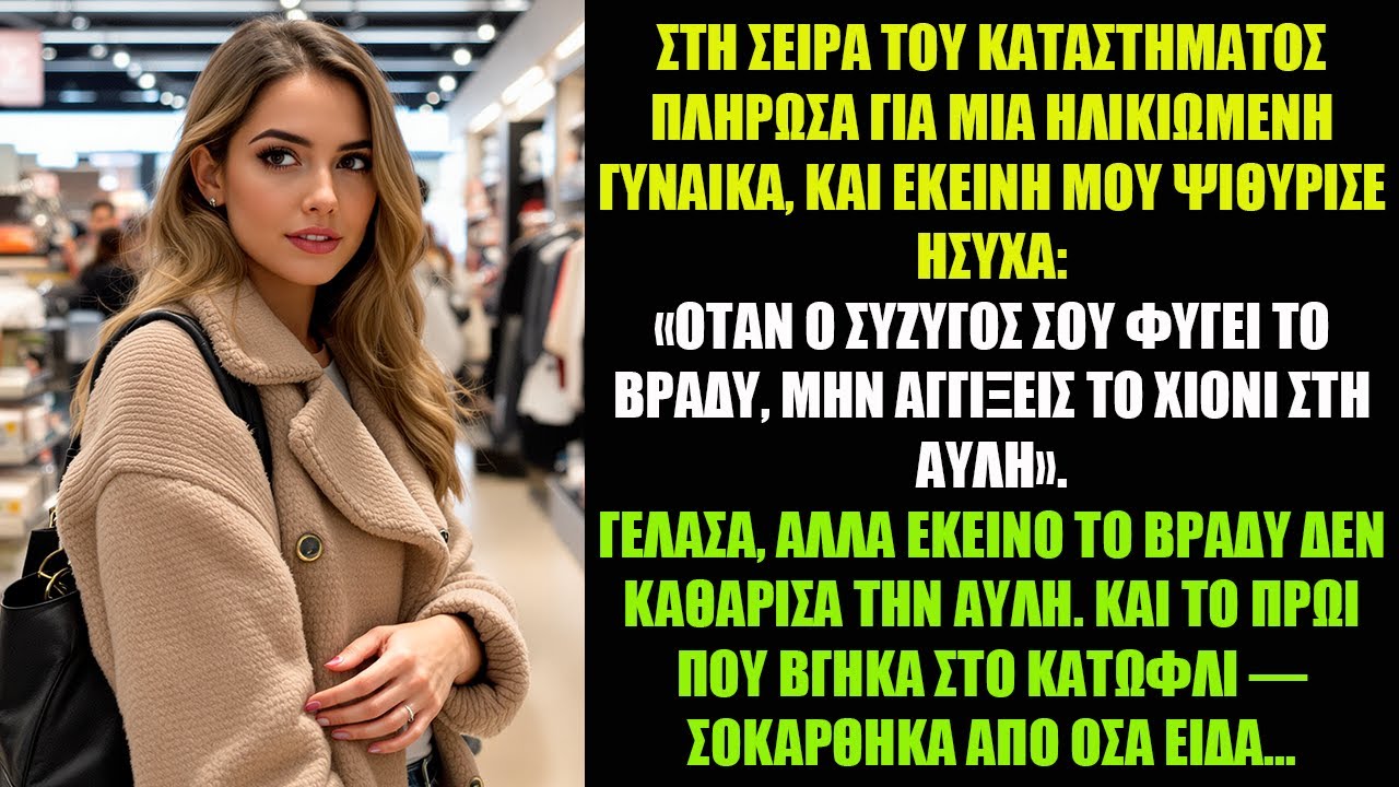 ΣΤΗ ΣΕΙΡΑ ΤΟΥ ΚΑΤΑΣΤΗΜΑΤΟΣ ΠΛΗΡΩΣΑ ΓΙΑ ΜΙΑ ΗΛΙΚΙΩΜΕΝΗ ΓΥΝΑΙΚΑ, ΚΑΙ ΕΚΕΙΝΗ ΜΟΥ ΨΙΘΥΡΙΣΕ ΗΣΥΧΑ...