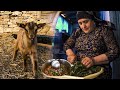 Life on the farm in CAUCASIAN VILLAGE, Russia.  Making Traditional Caucasian 100% Organic Dish. ASMR