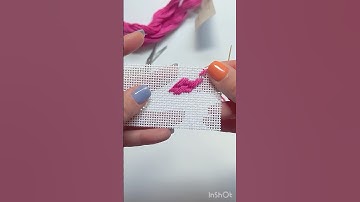 Diagonal Triple Parisian Stitch on Needlepoint Canvas