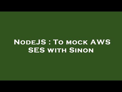 NodeJS : To mock AWS SES with Sinon