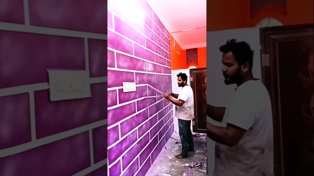 wall paint brick style design 