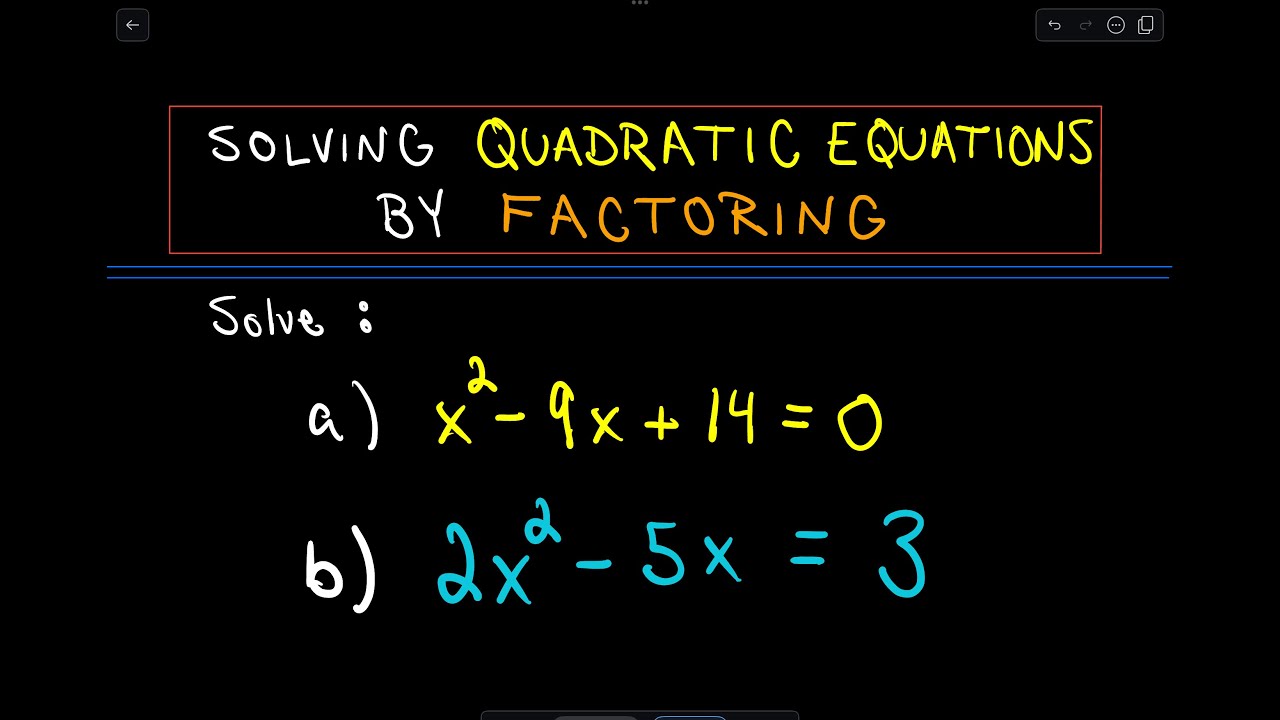 how to solve equations of quadratic