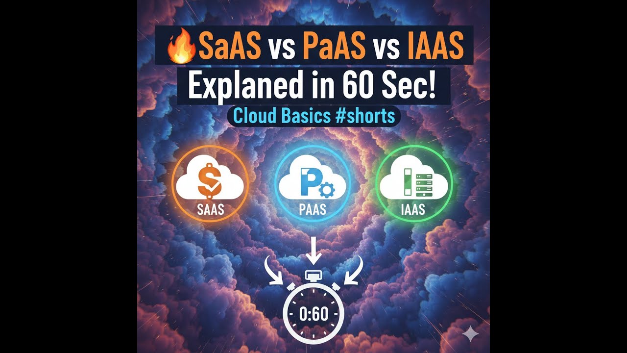 🔥 SaaS vs PaaS vs IaaS Explained in 60 Sec! | Cloud Basics #shorts # ...