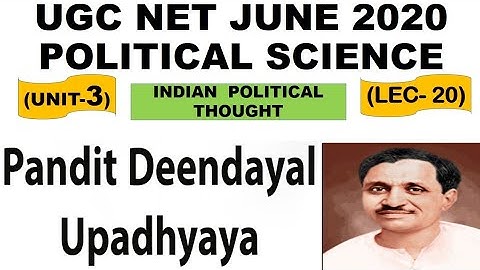 Deen Dayal Upadhaye Lec 20 UNIT 3 Political Science ugc net june 2020