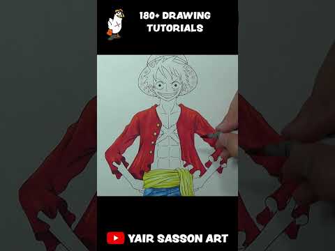 Drawing Luffy Post Timeskip! Anime - One Piece #shorts
