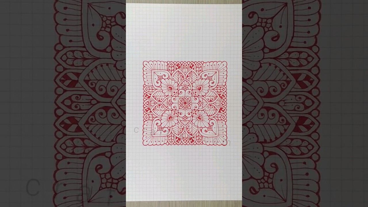 Filling with beautiful patterns to form a square Mandala 