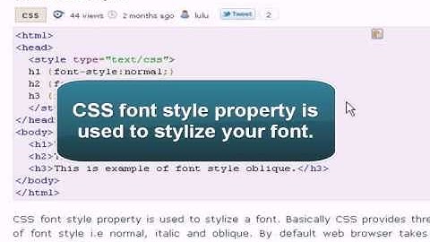 Css tutorial :css font style