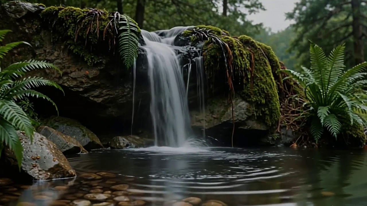 Calming Flowing Water with Morning Birds Nature Ambience for Deep Focus