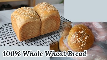 Cách làm bánh mì nguyên cám siêu mềm không cần nhồi (phần 1) / No-knead Fluffy Whole Wheat Bread