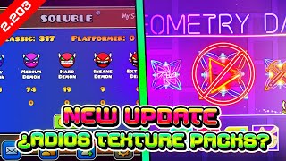 ¿ADIÓS A LOS TEXTURE PACKS? 🤨 ¡NEW UPDATE GEOMETRY DASH 2.203 Y MÁS!
😎👉SE ACTUALIZÓ GEOMETRY DASH a la 2.203 en este video comentamos sobre si dejarán de EXISTIR los Texture Packs en GEOMETRY DASH ¿QUÉ PASARÁ?
PÁGINA WEB:
➔https://solubletexturepacks.com/
▬▬▬▬▬▬▬▬▬▬▬▬▬▬▬▬▬
➔🙏Considera unirte como miembro del canal, puedes obtener beneficios de miembro para descargar texture packs sin publicidad y más!🙏
https://www.youtube.com/channel/UC1hO4AvEISFb8kFE2a-i-Gg/join
▬▬▬▬▬▬▬▬▬▬ ⏱ Índice ⏱▬▬▬▬▬▬▬▬▬▬▬
0:00 Intro
01:00 ¿Adiós a los Texture Packs? Nuevas Texturas
01:23 Nuevos Cambios
02:18 Demons Profile
03:13 Cambio de Texturas (Modo Creador)
03:36 Nueva Función del Modo Editor
03:50 Nueva Función de Escala Modo Editor
04:50 Bug Corregido (Gameplay Off)
05:39 Bug Swing Copter Mini Icon
06:08 Fast Menu ¿MHV8?
06:40 Nueva Información
07:20 ¿Dejarán de existir los Texture Packs? ¿Qué pasará?
07:50 Geometry Dash Texture Packs para Android
08:20 Mi página web de Texture Packs
08:40 Final
▬▬▬▬▬▬▬▬▬▬▬▬▬▬▬▬▬▬▬▬▬▬▬▬▬▬
➔🥳Unete a mi servidor de Discord: https://discord.gg/4zGtwKdgFZ
🖥📱Mis Redes Sociales (Twitter, Discord y más)
https://solo.to/soluble
🏃🚀 Tutorial para tener Robots y Arañas Animados
➔GRATIS PC: https://youtu.be/uPVdwzPAyBI?si=OL3L7mwPH8dyqeGE
➔GRATIS ANDROID: https://youtu.be/uPVdwzPAyBI?si=OL3L7mwPH8dyqeGE
▬▬▬▬▬▬▬▬▬▬▬▬▬▬▬▬▬▬▬▬▬▬▬▬▬▬
📰📁Todos Mis Texture Packs ➤
https://www.youtube.com/playlist?list=PLlXwg95_wV2liV18d7NpmLrV-Bu3ae5-n
📰📁Todos Mis Tops de Texture Packs ➤
https://youtube.com/playlist?list=PLlXwg95_wV2ksDHHRvV8oeGBmWgdJSs85
▬▬▬▬▬▬▬▬▬▬▬▬▬▬▬▬▬▬▬▬▬▬▬▬▬▬▬▬▬▬▬
Gracias por ver nos vemos en el próximo video Adiosssss 👋👋👋 ¿ADIÓS A LOS TEXTURE PACKS? 🤨 ¡NEW UPDATE GEOMETRY DASH 2.203 Y MÁS!