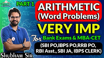 2024 Bank Exam Arithmetic Questions with Shubham Sir | #WordProblems #Arithmetic #Mains #exam