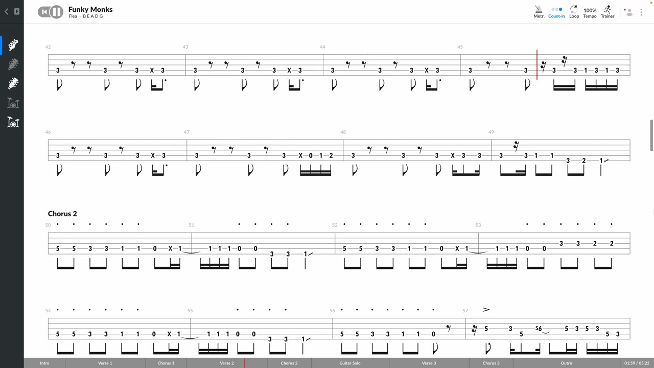 Red Hot Chili Peppers - Funky Monks (BASS TAB PLAY ALONG)