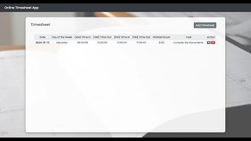 Online Timesheet App Using PHP and MySQL with Source Code