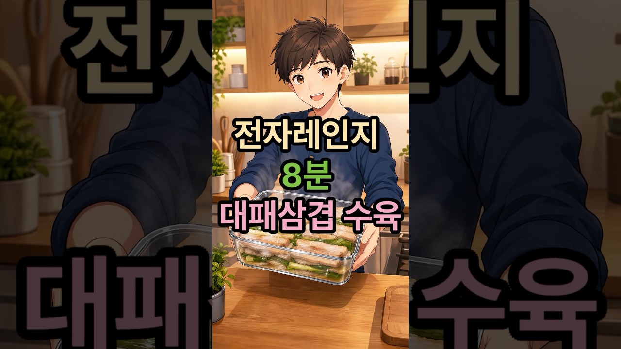 전자레인지 8분 대패삼겹 수육 레시피 숏폼 썸네일