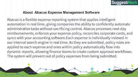 Abacus Expense Management Pricing, Screenshots & Alternatives