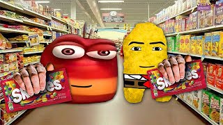 Skittles meme oi oi oi red larva \& Spongebob part 4