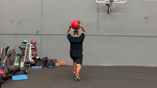 Large Med Ball Drill: How to Improve Pitching Mechanics & Velocity [P5 Overhead Front leg Throw]