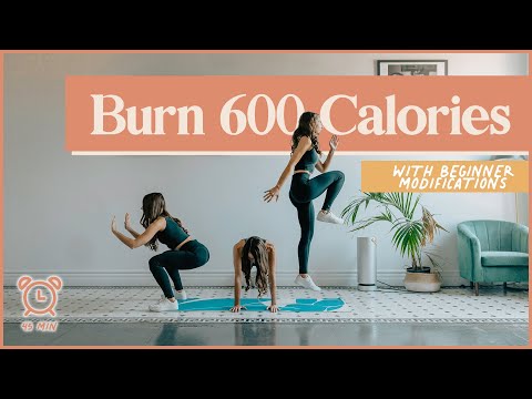 BURN 600 CALORIES with this 45-minute cardio AT HOME workout (No Equipment!)