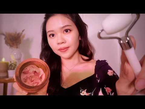 ASMR พี่สาวทำสปาหน้าด้วยดอกไม้ให้คุณ 🌸💆‍♀️